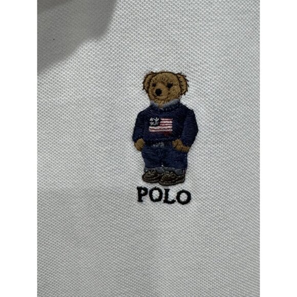 POLO Ralph Lauren Boys Youth Polo Bear White Polo XL(18-20) - Picture 4 of 5
